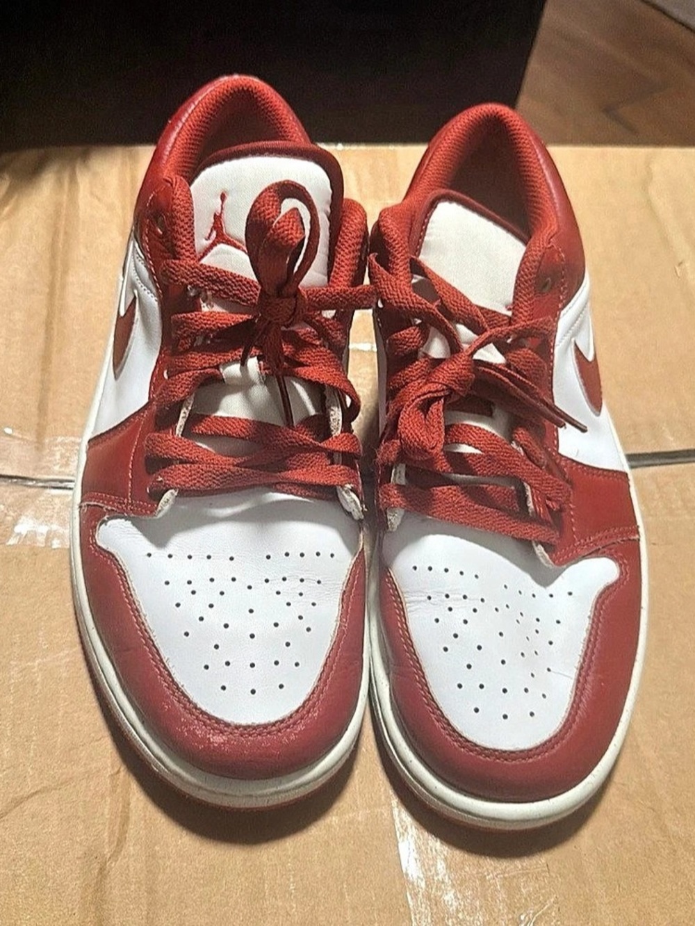 Nike Dunk Men’s Low Top Lace-Up Athletic Sneakers Red/White Sz 9.5